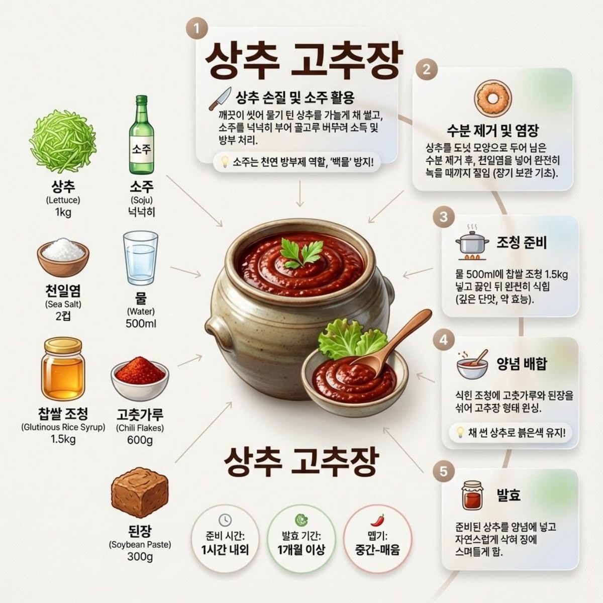 [인포그래픽] 상추 고추장 레시피. AI가 생성한 자료사진.