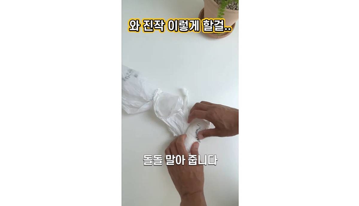 휴지심에 비닐봉지를 말면? / 유튜브 '봄집사'