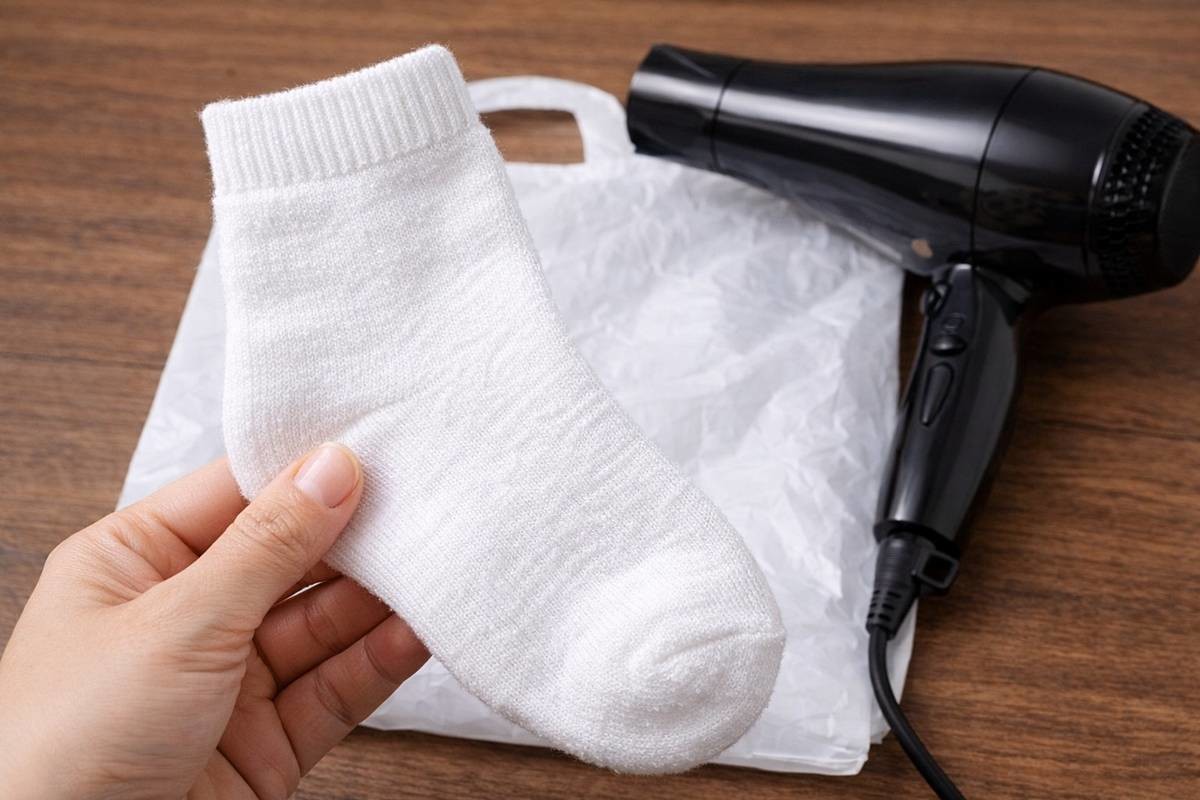 3분 만에 바싹 마른 양말. 기사에 대한 이해를 돕기 위해 AI 툴로 제작한 자료 사진