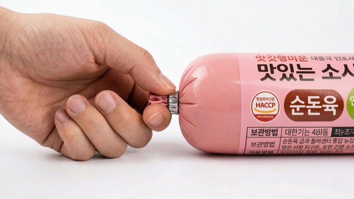 소시지 포장지에 붙은 철심, 그냥 돌려보세요...다들 "이걸 왜 몰랐지?... - 뉴스 썸네일 이미지
