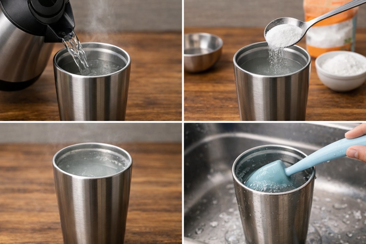 텀블러를 세척하는 모습 / 기사 내용을 바탕으로 제작한 AI 이미지