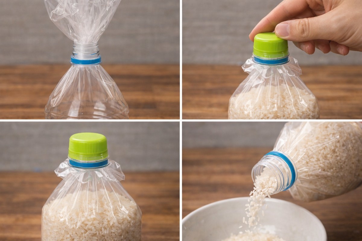 페트병을 주방에서 활용하는 모습 / 기사 내용을 바탕으로 제작한 AI 이미지