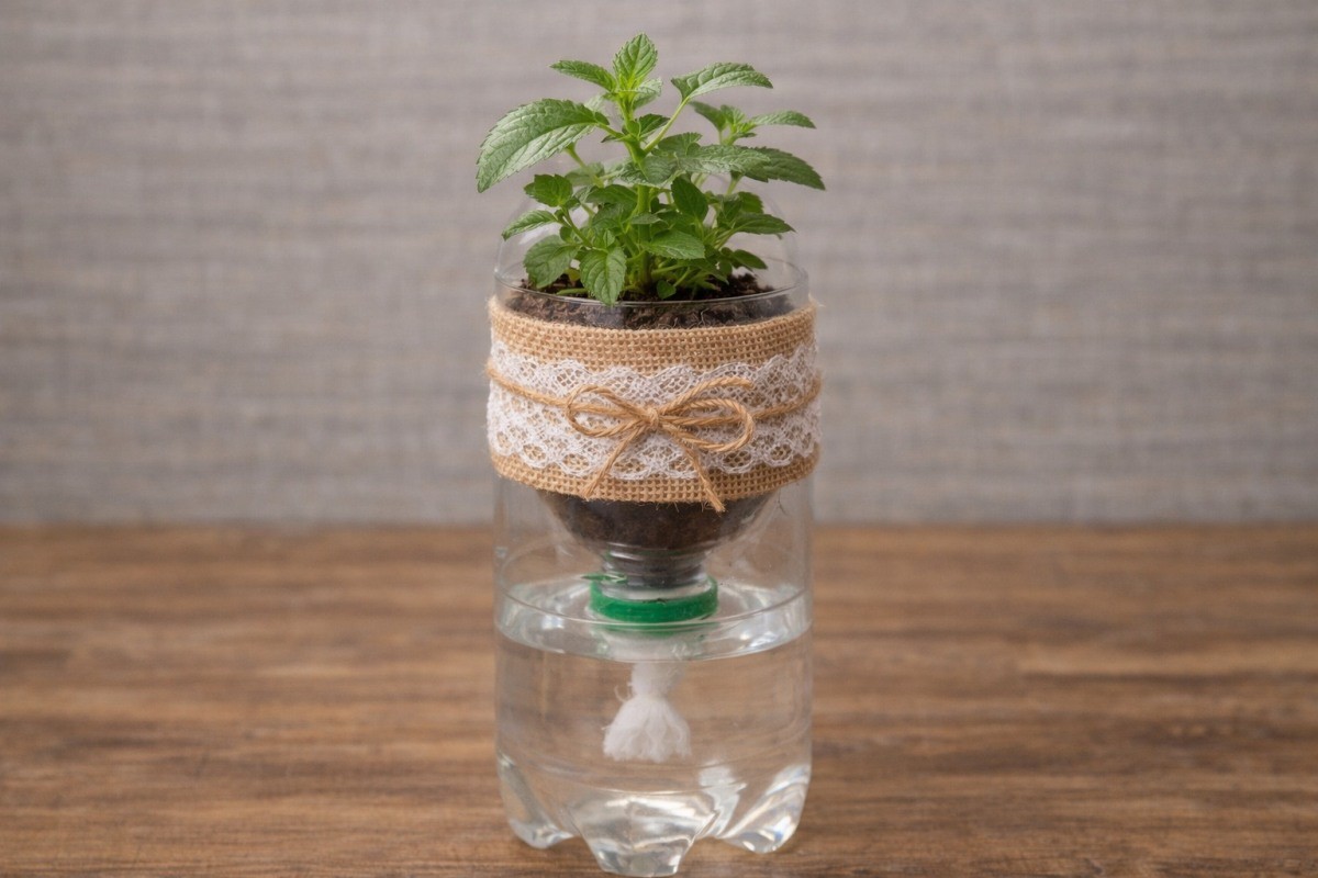 페트병을 화분으로 활용한 모습 / 기사 내용을 바탕으로 제작한 AI 이미지