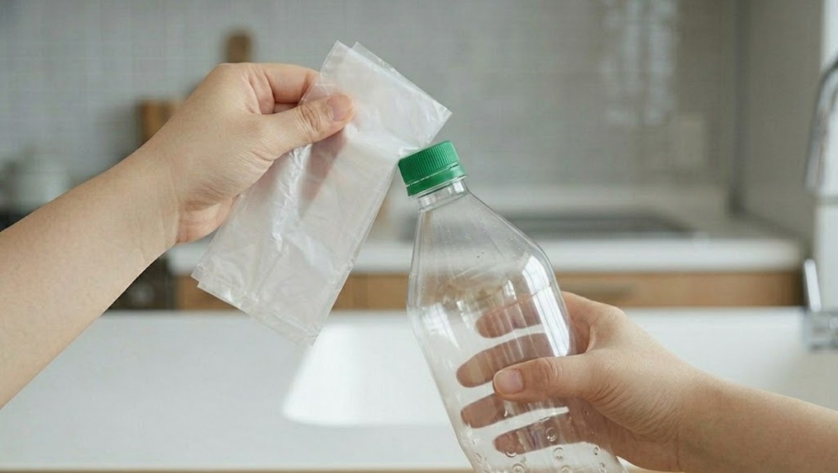 페트병을 재활용하는 모습 / 기사 내용을 바탕으로 제작한 AI 이미지