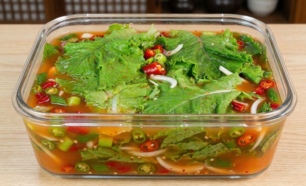 AI로 생성한 상추물김치 자료사진.