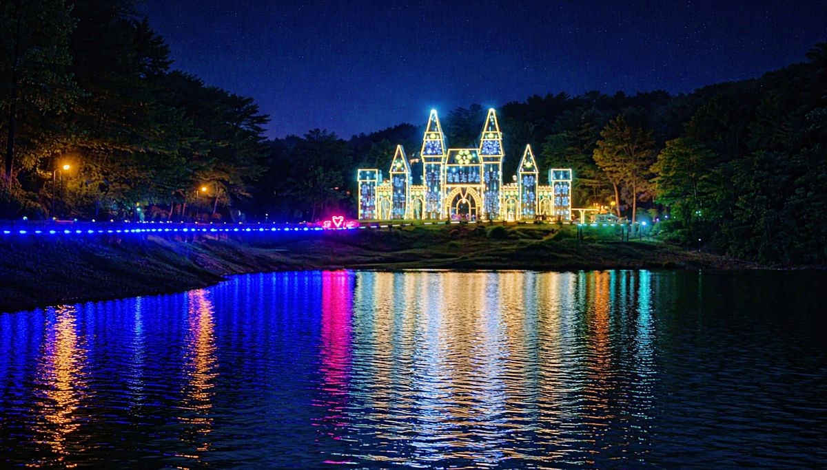 비룡담 저수지 야경. 기사 이해를 돕기 위해 AI로 제작한 자료 이미지로, 실제 모습과 다소 차이가 있을 수 있습니다.