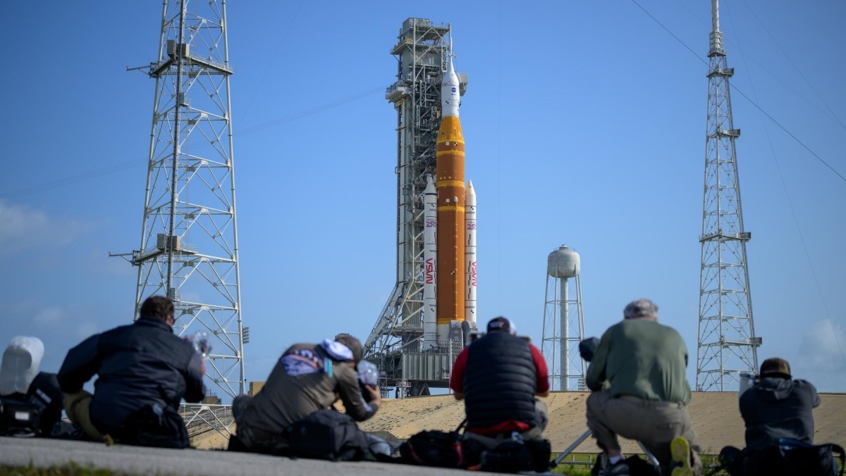 플로리다주 케네디 우주센터 39B 발사대에 올라탄 NASA의 아르테미스 II / NASA 제공