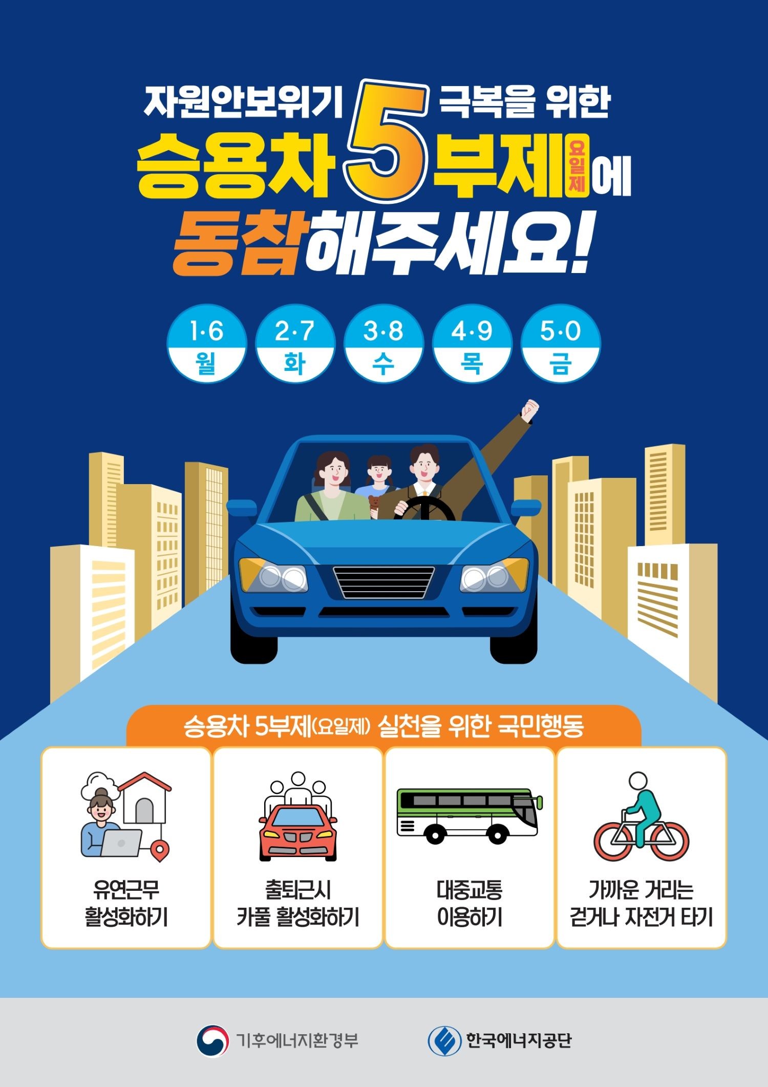 에너지 절약 및 승용차 5일제 홍보물 / 자료=대전 서구