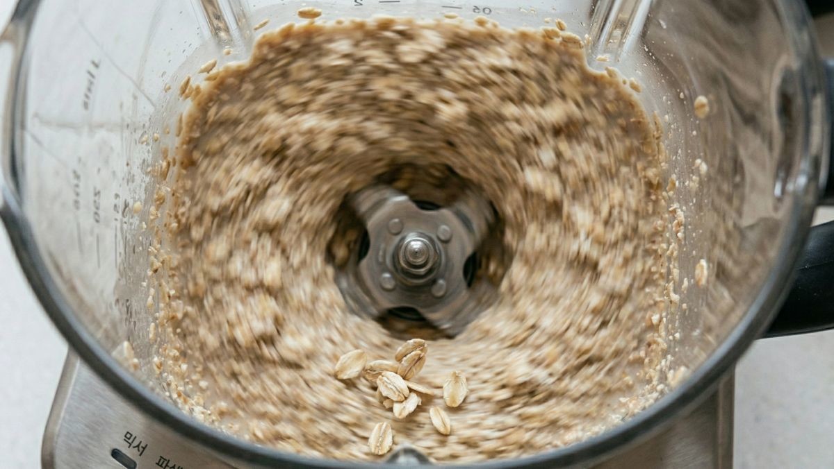 오트밀을 가는 모습. AI가 생성한 자료사진.