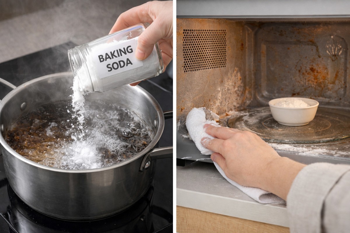 주방에서 베이킹소다 활용하는 모습 / 기사 내용을 바탕으로 제작한 AI 이미지