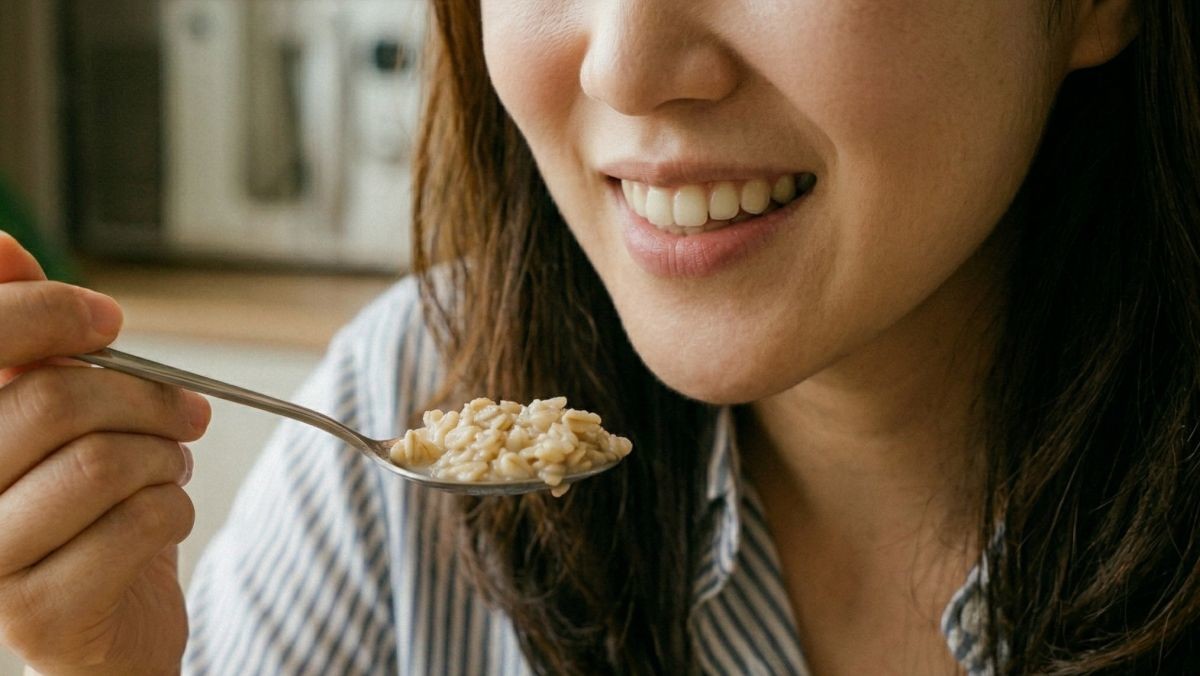 오트밀 먹는 모습. AI가 생성한 자료사진.