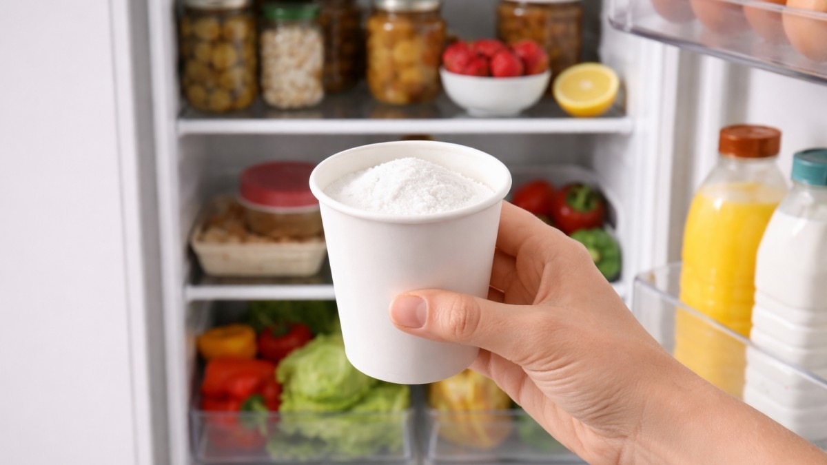 냉장고에 베이킹소다를 넣는 모습 / 기사 내용을 바탕으로 제작한 AI 이미지