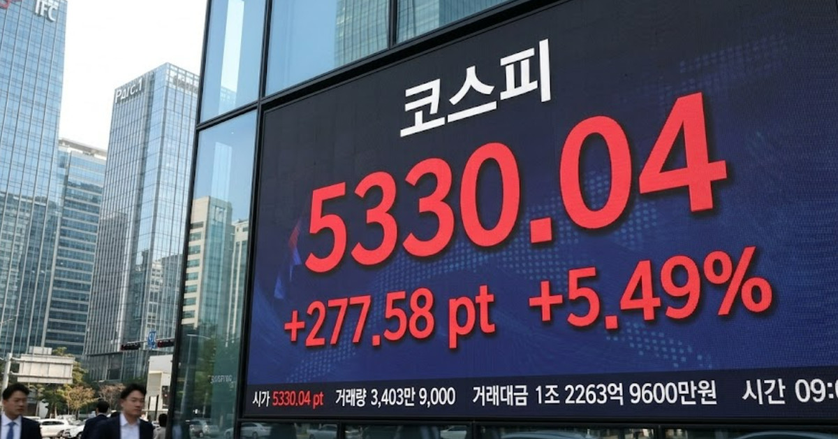 26년 4월 1일 코스피 시가. 기사 이해를 돕기 위해 AI로 제작한 이미지.