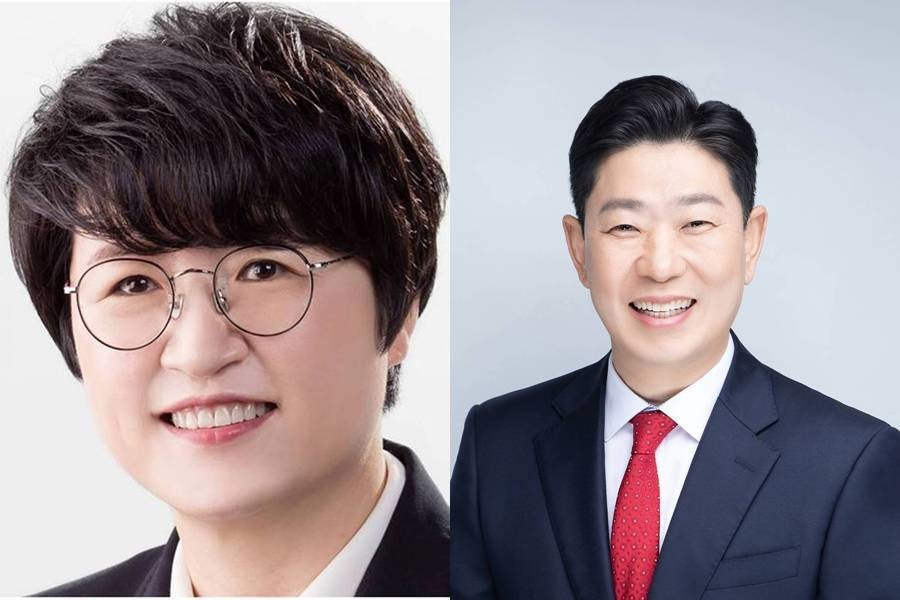 왼쪽부터 포항시장 선거 박희정 더불어민주당 예비후보와 박용선 국민의힘 예비후보/각 후보 측 제공