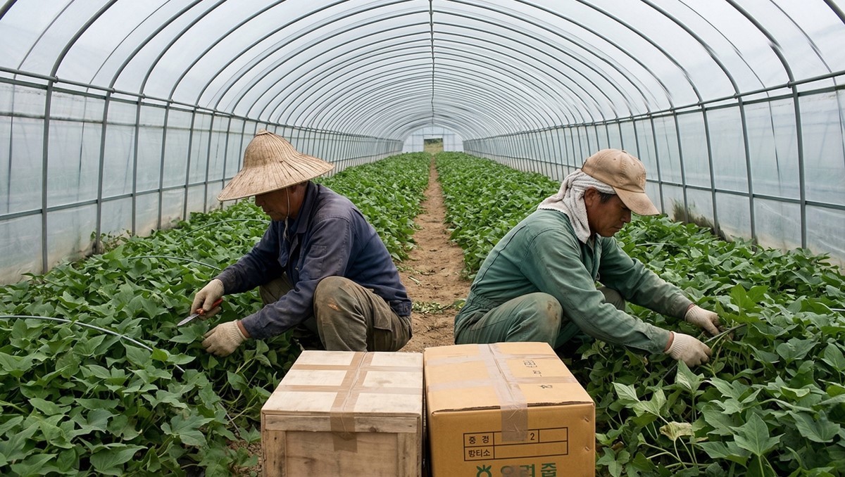 참외 수확 중인 농가 이미지 / AI 생성 이미지
