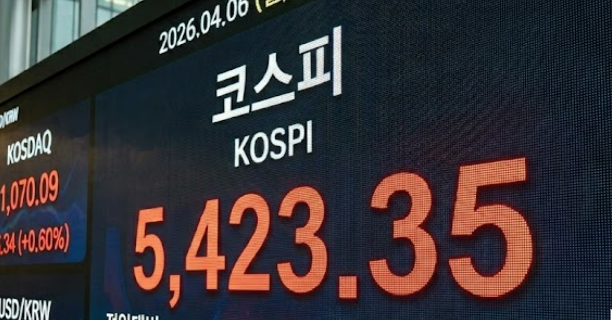 26년 4월 6일 코스피 시가. 단순 자료 사진. 기사 이해를 돕기 위해 AI로 제작한 이미지.