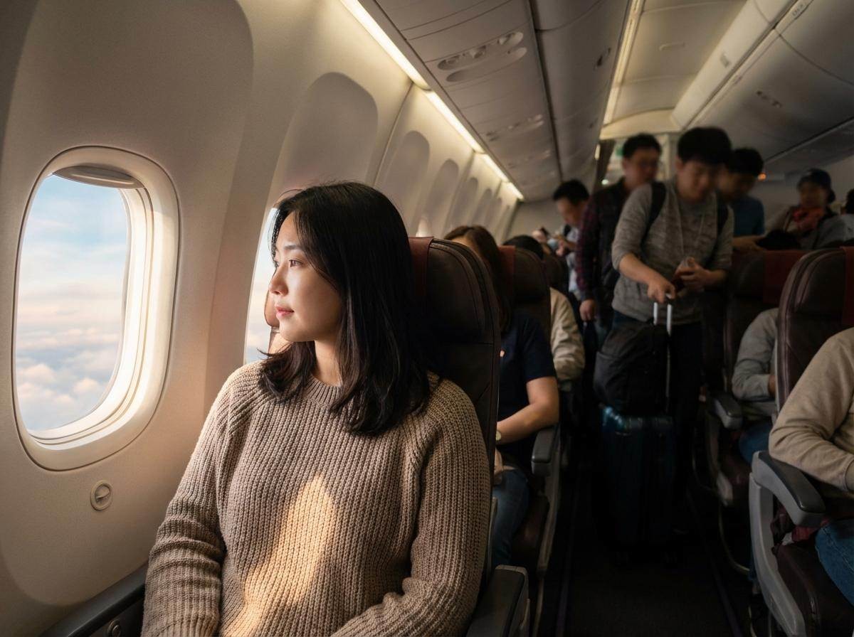 비행기 창가 좌석. 기사 내용 토대로 AI툴 활용해 제작한 자료사진.