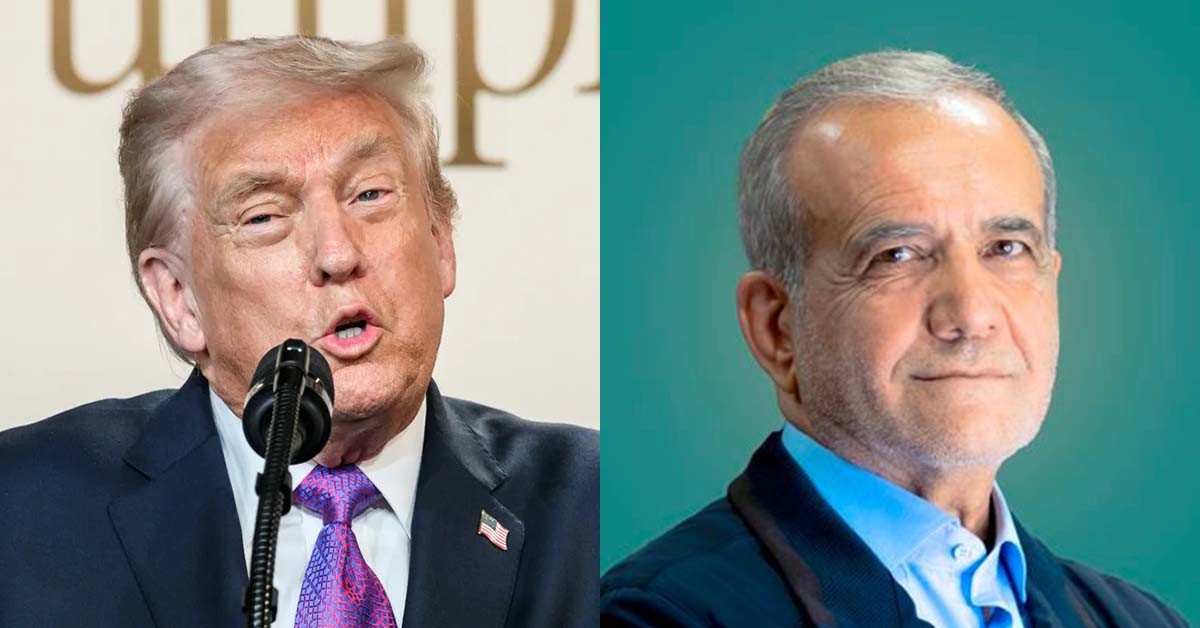 트럼프 미국 대통령(백악관 홈페이지)과 마수드 페제시키안 이란 대통령(트위터).