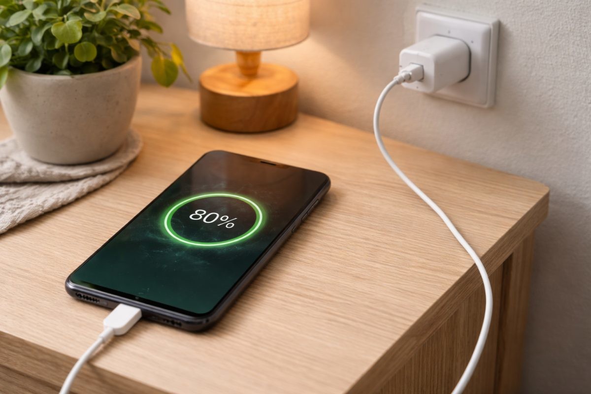 핸드폰을 충전하는 모습 / 기사 내용을 바탕으로 제작한 AI 이미지