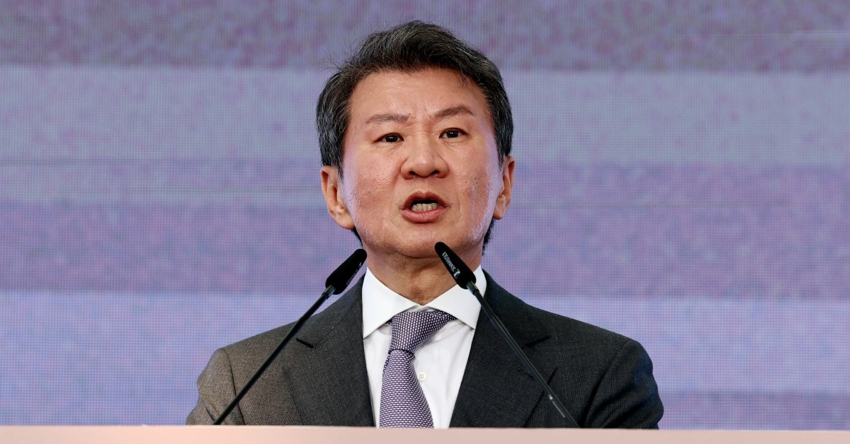 정몽규 대한축구협회장이 7일 오후 충남 천안 서북구 코리아풋볼파크 개관식에서 축사하고 있다. / 뉴스1