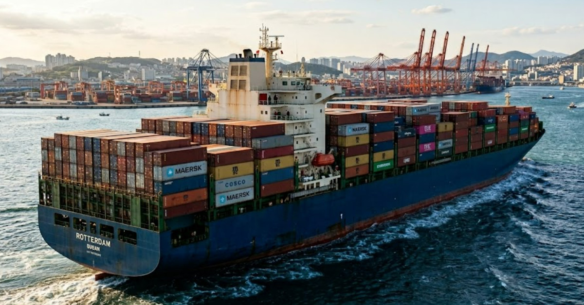 수출하는 배. 단순 자료 사진. 기사 이해를 돕기 위해 AI로 제작한 이미지.