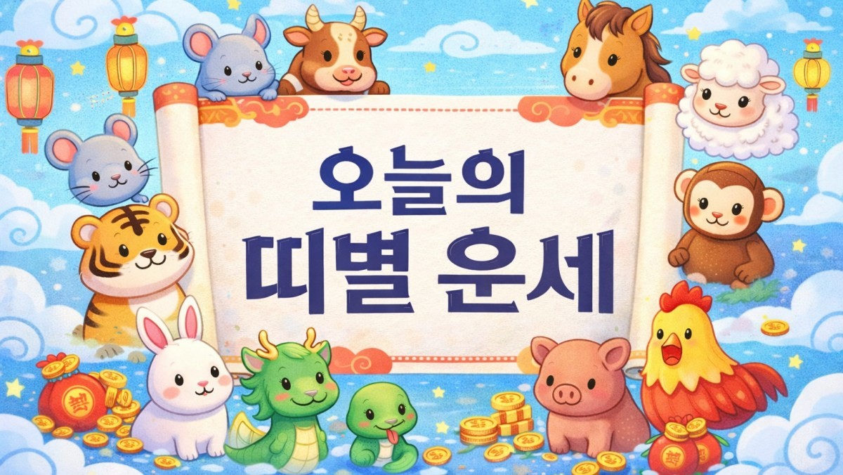 오늘의 띠별 운세 (기사 내용을 바탕으로 AI로 제작된 이미지)
