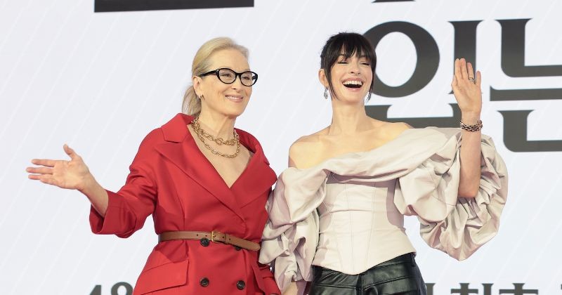 Meryl Streep and Anne Hathaway at The Devil Wears Prada 2 showcase Seoul / News 1