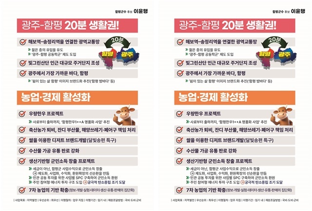 "농업 넘어 첨단 산업 메카로"~ 이윤행 함평군수 후보, '광주-함평 경제 통합' 승부수 띄웠다