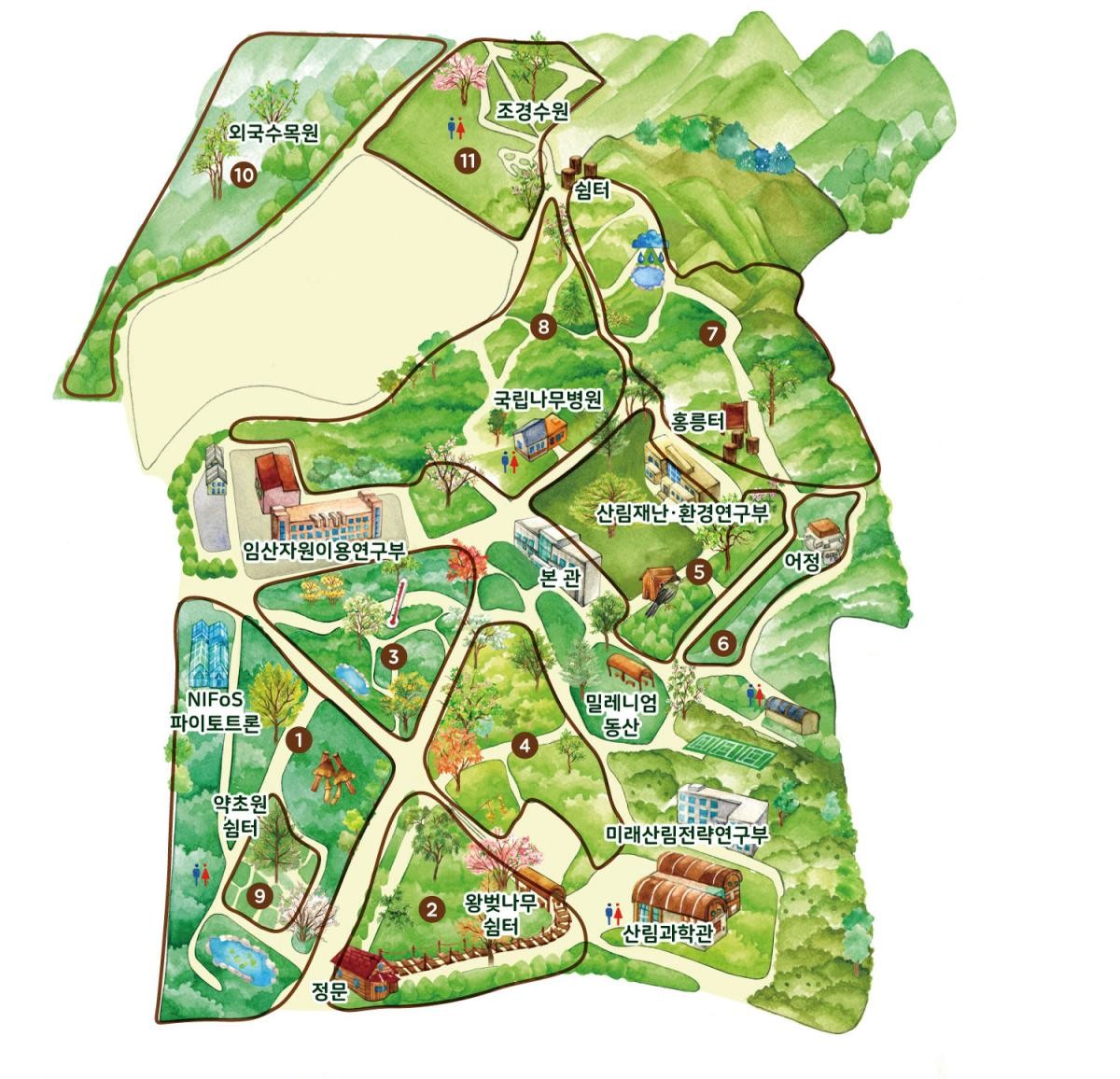 홍릉숲 지도. / 산림청 제공