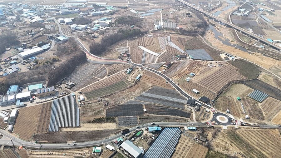 경산시 압량읍 내리 우회도로(리도206호선) 농어촌도로 전경. / 경산시 제공