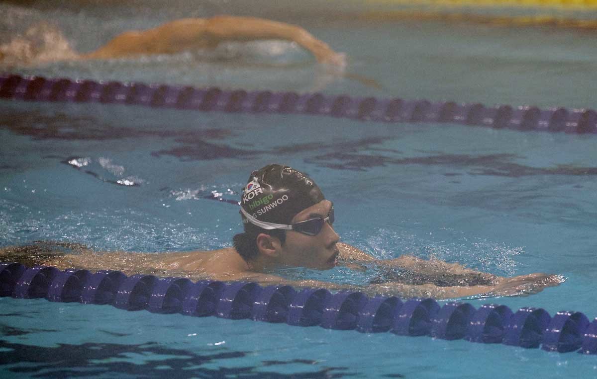 수영 참고사진. 수영 국가대표 황선우 선수가 지난 2024년 1월 충북 진천국가대표선수촌에서 새벽 훈련을 하고 있다. / 뉴스1