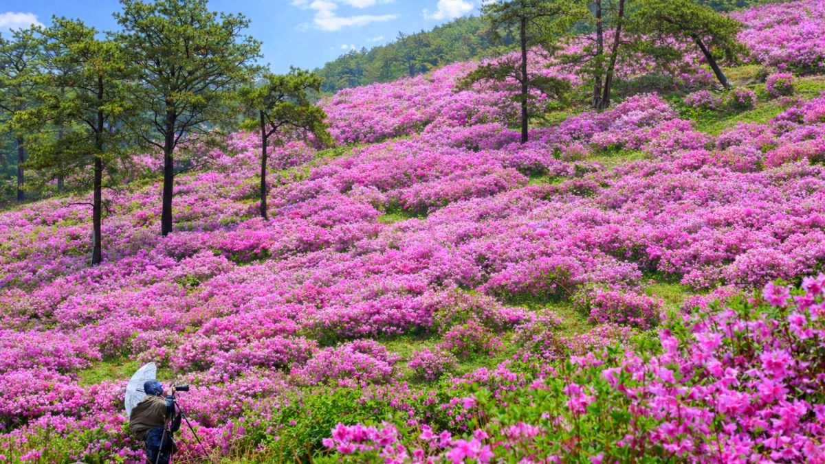 전남 화순 수만리 철쭉 군락지 모습. / 연합뉴스, AI