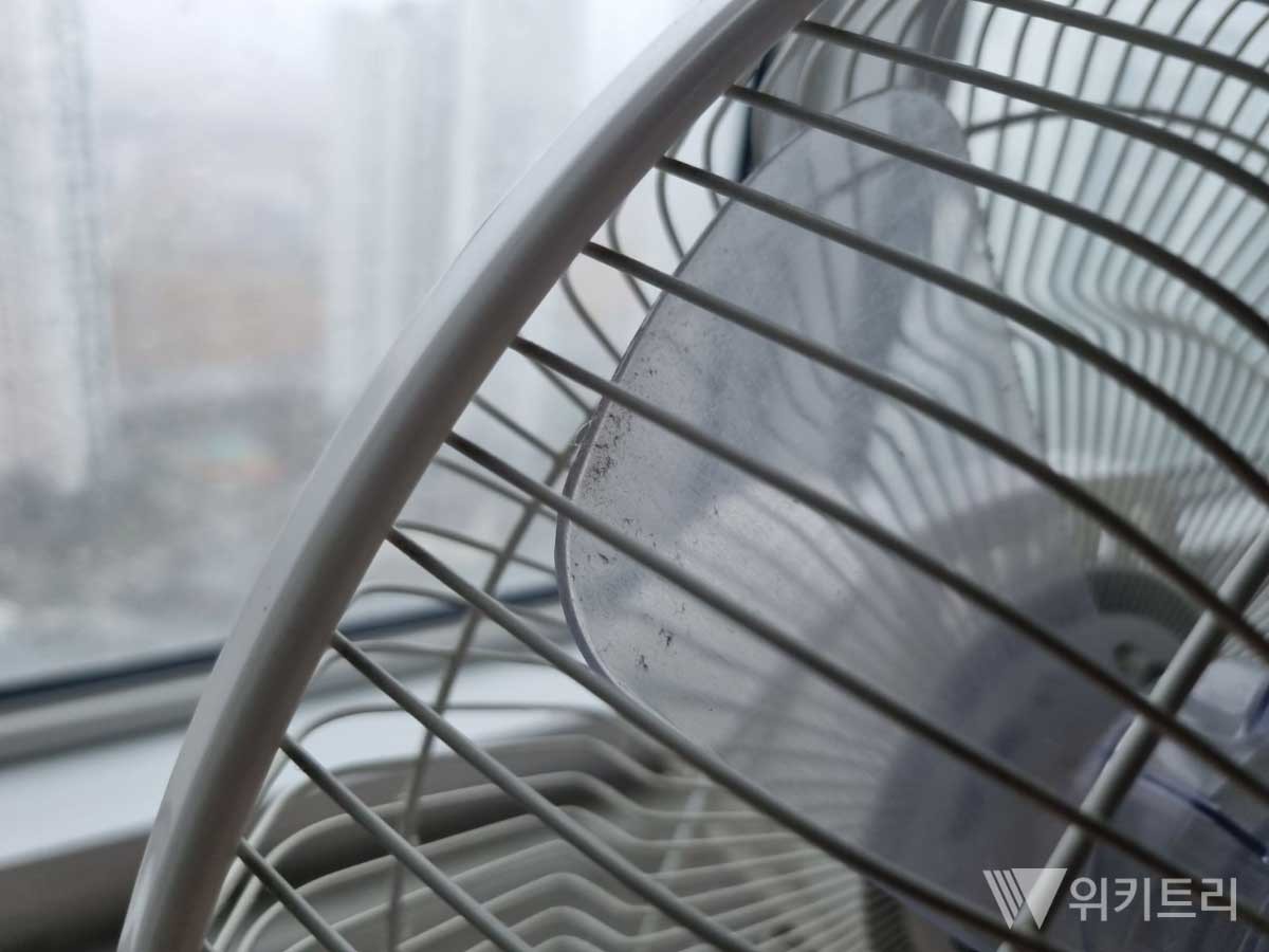 선풍기 날개에 쌓인 먼지들. / 위키트리