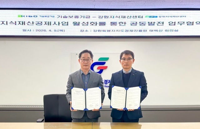 기보, 강원지식재산센터와 맞손…강원 중소기업 IP 공제 확산 나선다