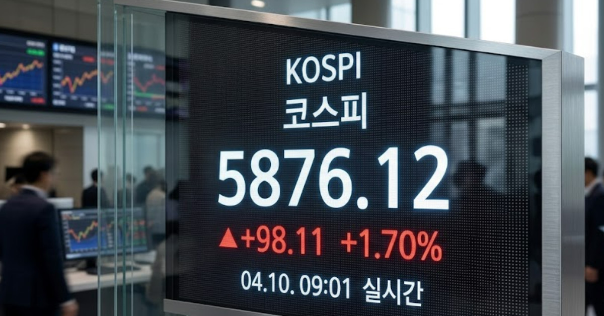 26년 4월 10일 코스피 시가. 단순 자료 사진. 기사 이해를 돕기 위해 AI로 제작한 이미지.