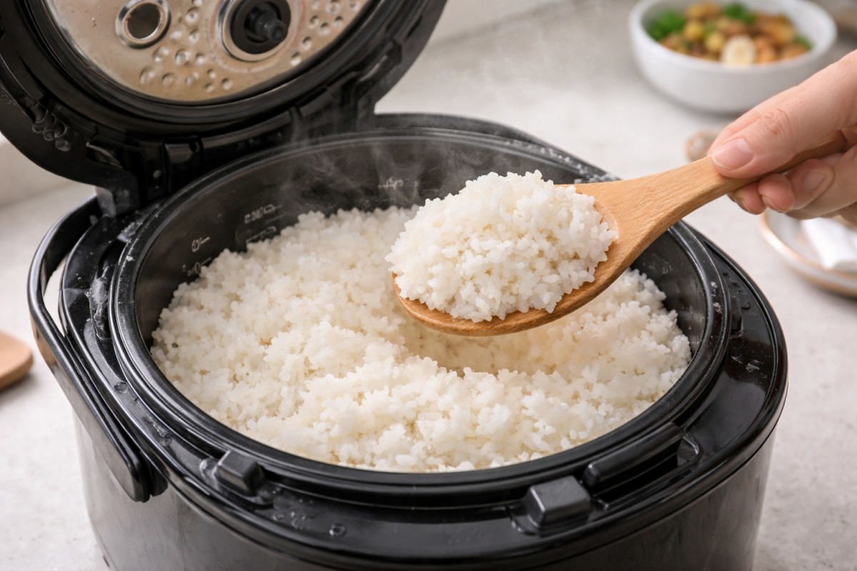 밥솥에 밥을 짓는 모습 / 기사 내용을 바탕으로 제작한 AI 이미지