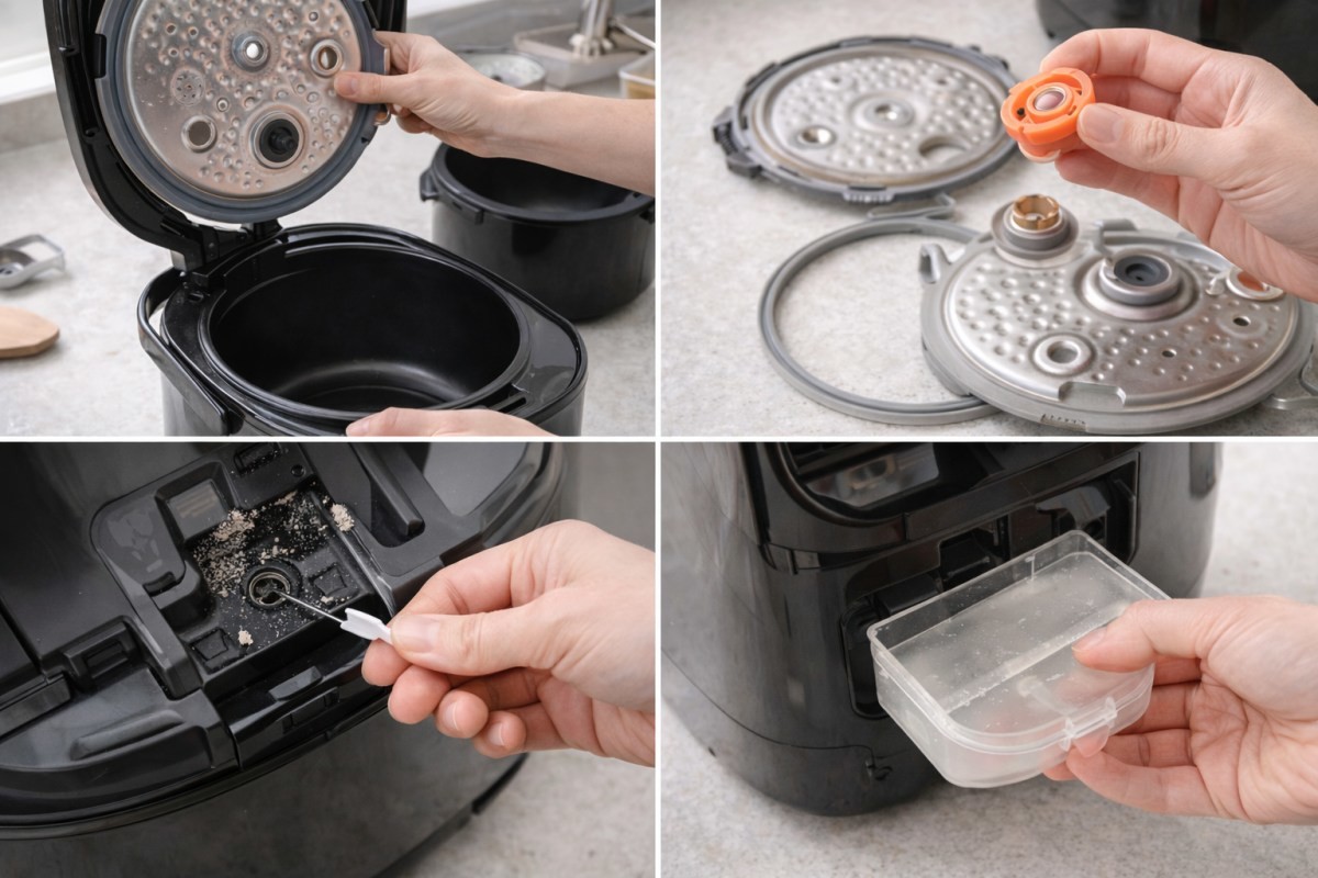 전기밥솥 세척하는 모습 / 기사 내용을 바탕으로 제작한 AI 이미지