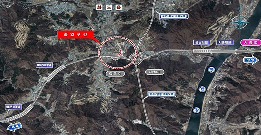 화도IC 진입램프 공사구간 위치도