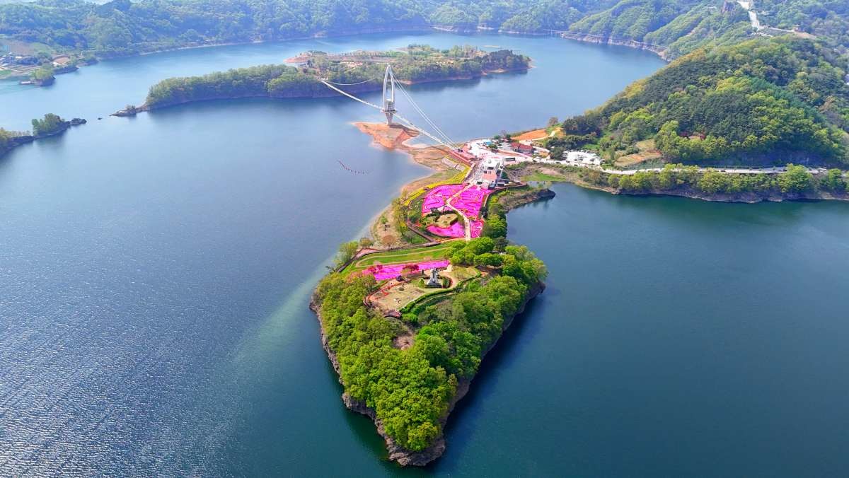 하늘에서 본 옥정호 요산공원. / 뉴스1