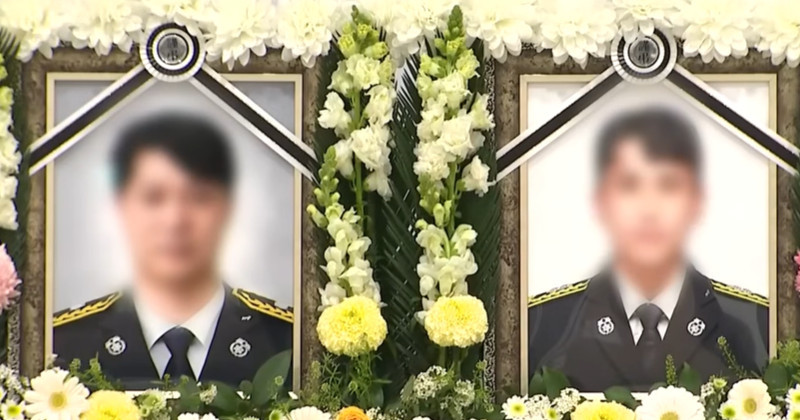 완도 순직 소방관 빈소, 문밖까지 줄 이어졌다...국무총리도 '눈물'