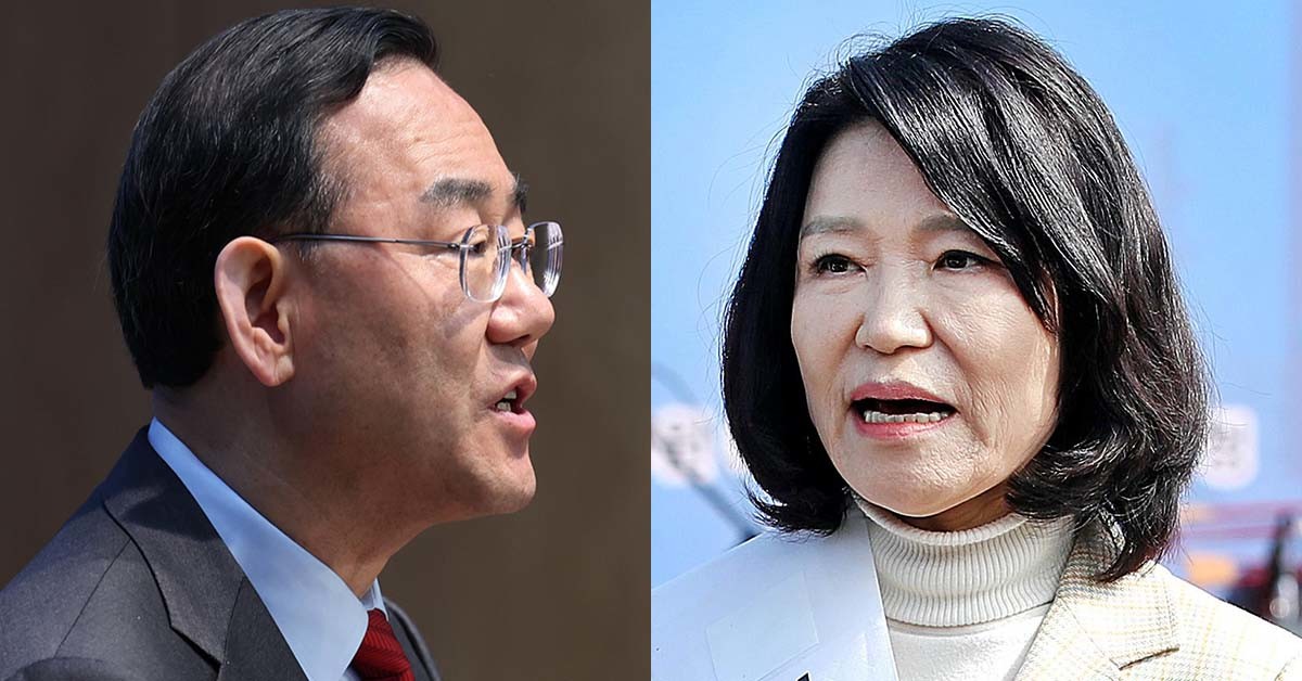 국민의힘 소속인 주호영(왼쪽) 국회부의장과 이진숙 전 방송통신위원장. / 뉴스1