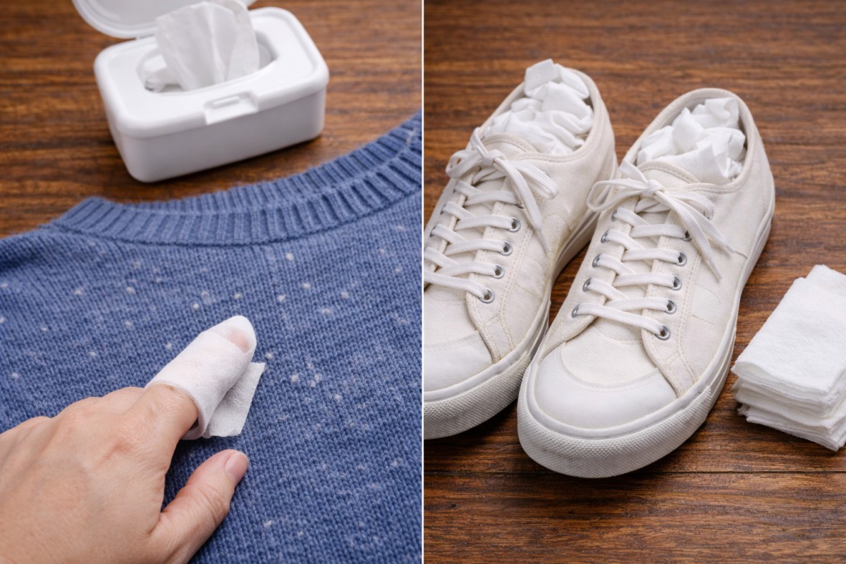 물티슈로 세척하는 모습 / 기사 내용을 바탕으로 제작한 AI 이미지