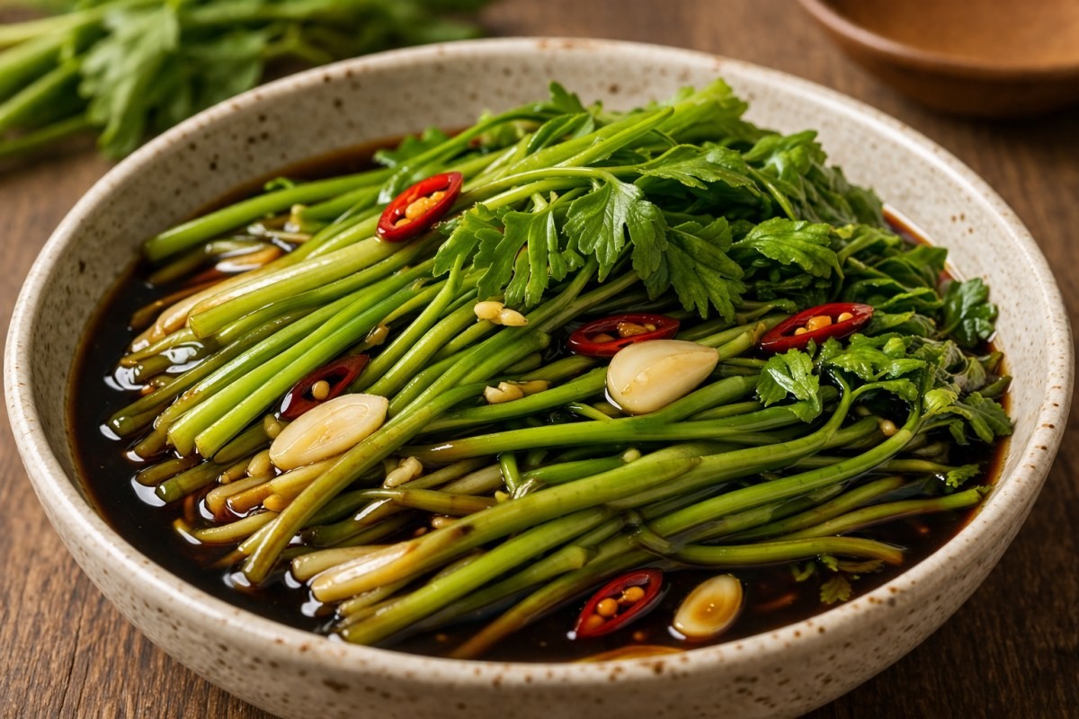 맛있는 미나리 장아찌 / 기사 내용을 바탕으로 제작한 AI 이미지
