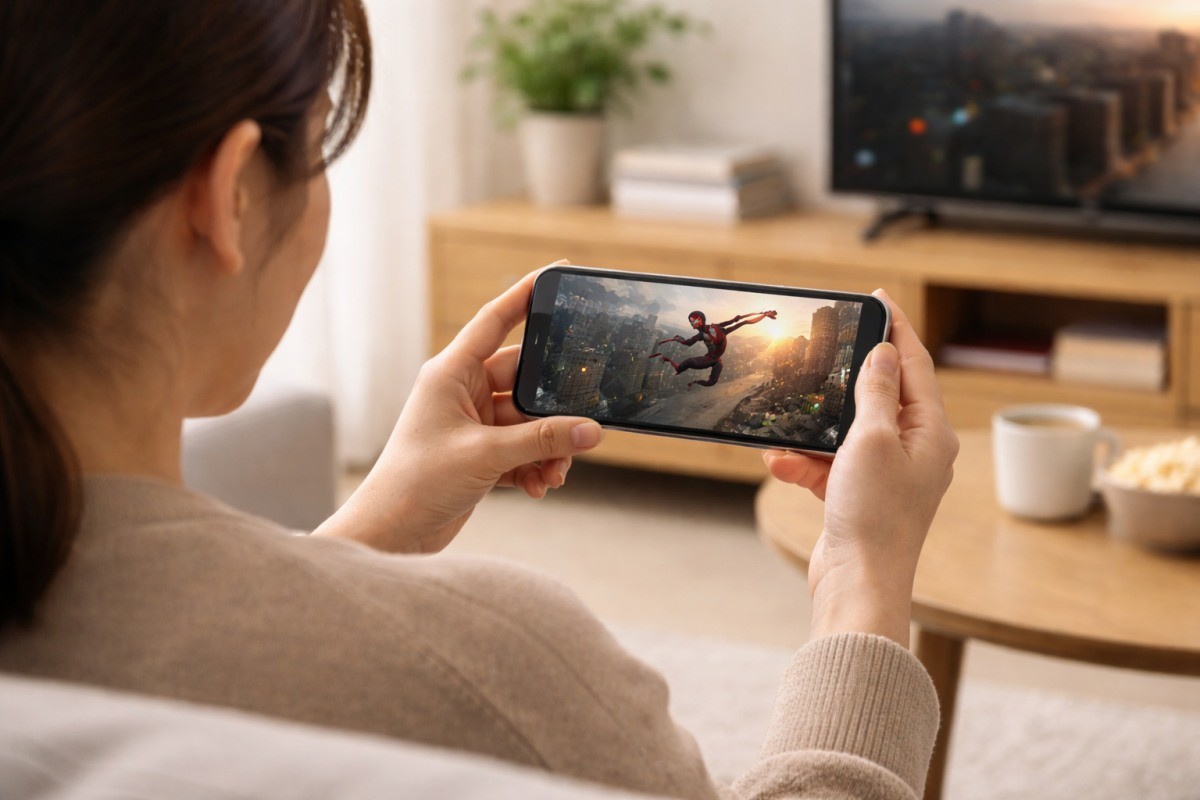 핸드폰으로 영상 시청하는 모습 / 기사 내용을 바탕으로 제작한 AI 이미지