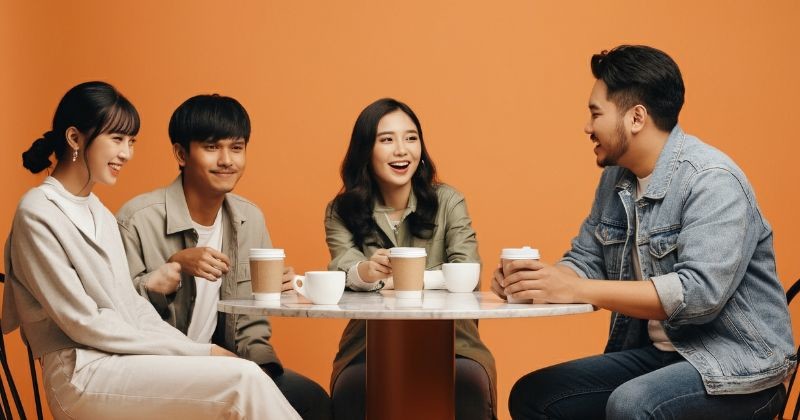 다양한 나라 사람들이 같이 웃고 있다  / 셔터스톡