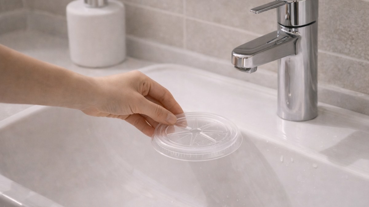 테이크아웃 컵 뚜껑을 활용하는 모습 / 기사 내용을 바탕으로 제작한 AI 이미지