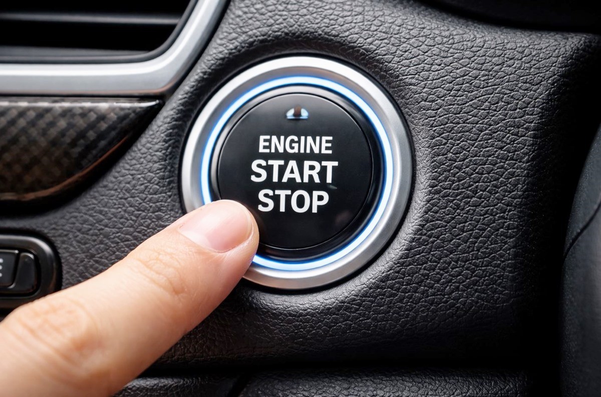 자동차 시동 버튼. 기사 이해를 돕기 위해 AI를 활용해 제작한 사진. 기사 내용과 관련 없는 자료 사진임. 부산에서 고등학생이 한 중고 거래 플랫폼을 통해 구매한 승용차를 타고 무면허 운전을 하다가 경찰에 적발됐다. 15일 부산 금정경찰서에 따르면 지난달 7일 오전 3시 30분쯤 부산시 금정구 두구동에서 달리던 에쿠스 승용차가 진로를 변경하던 중 가로수를 들이받는 사고를 냈다.