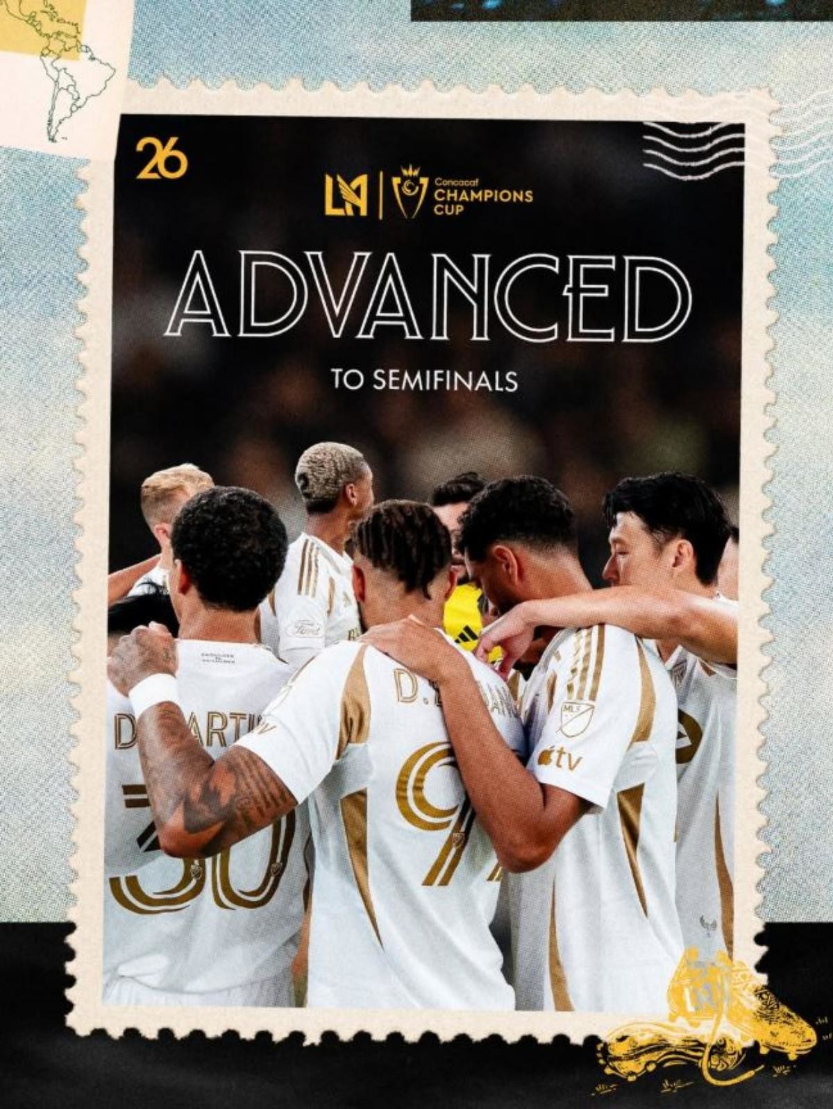 LAFC는 15일 (한국 시각) 멕시코 푸에블라 콰우테모크 경기장에서 열린 2026 북중미카리브축구연맹 챔피언스컵 8강 2차전에서 크루스 아술과 1-1로 비기며 종합 4-1 스코어로 4강에 진출했다. / LAFC 인스타그램