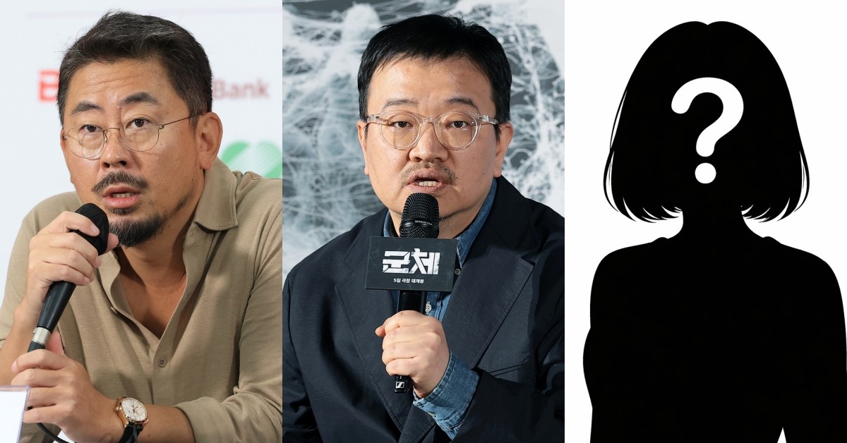 왼쪽부터 '호프'의 나홍진 감독, '군체'의 연상호 감독, AI로 제작한 실루엣 이미지. / 뉴스1, AI 이미지