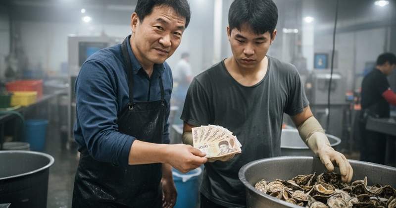 굴 18일 동안 깐 청년에게 달랑 '23만원' 준 사장 (전라남도 고흥) 